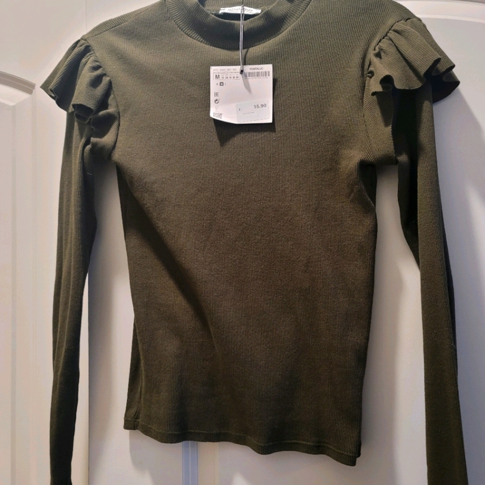 Zara army green top